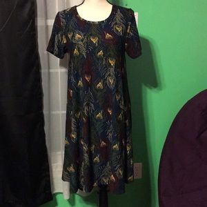 Peacock feather Lularoe carly dress